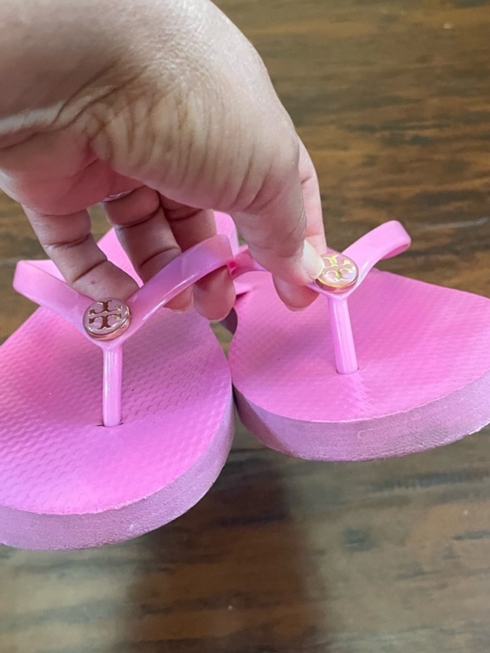 Tory Burch Pink Logo Flip Flop Sandals - Picture 7 of 7
